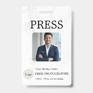 Badge Carte d'identité personnalisée pour journaliste ph