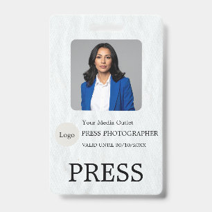 Badge Carte d'identité personnalisée pour journaliste ph