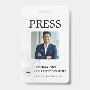 Badge Carte d'identité personnalisée pour journaliste ph