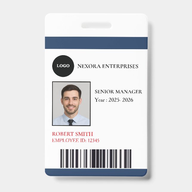 Badge Carte d'identité personnalisée pour les employés | (Avant)