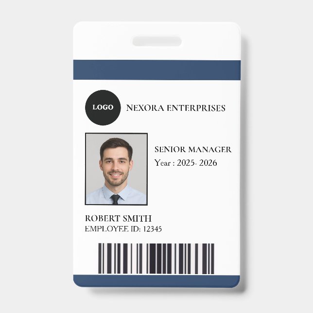 Badge Carte d'identité personnalisée pour les employés | (Avant)
