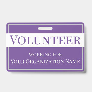 Badge Carte d'identité personnalisée violette et blanche