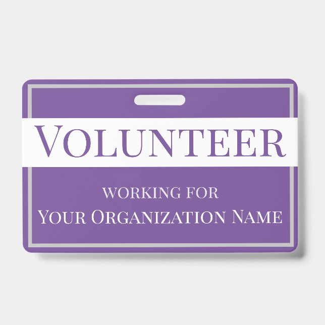 Badge Carte d'identité personnalisée violette et blanche (Avant)