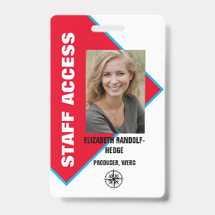 BADGE CARTE D'IDENTITÉ PHOTO D'ACCÈS AU PERSONNEL