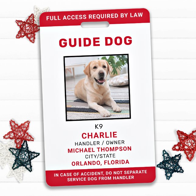 Badge Carte d'identité photo de chien guide de service p (Créateur téléchargé)