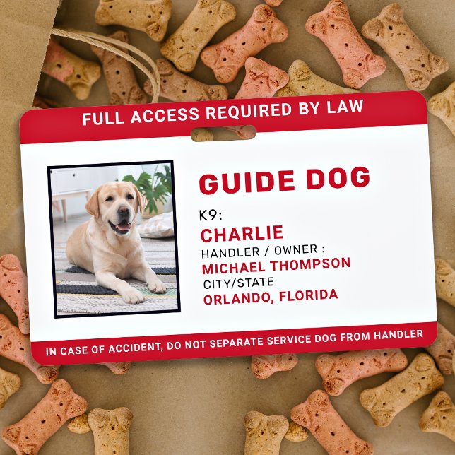 Badge Carte d'identité photo de chien guide de service p (Créateur téléchargé)