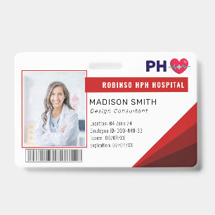 Badge Carte d'identité photo d'employé médical de l'hôpi