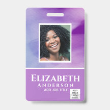 CARTE D'IDENTITÉ PHOTO Employé PASS VIP Aquarelles