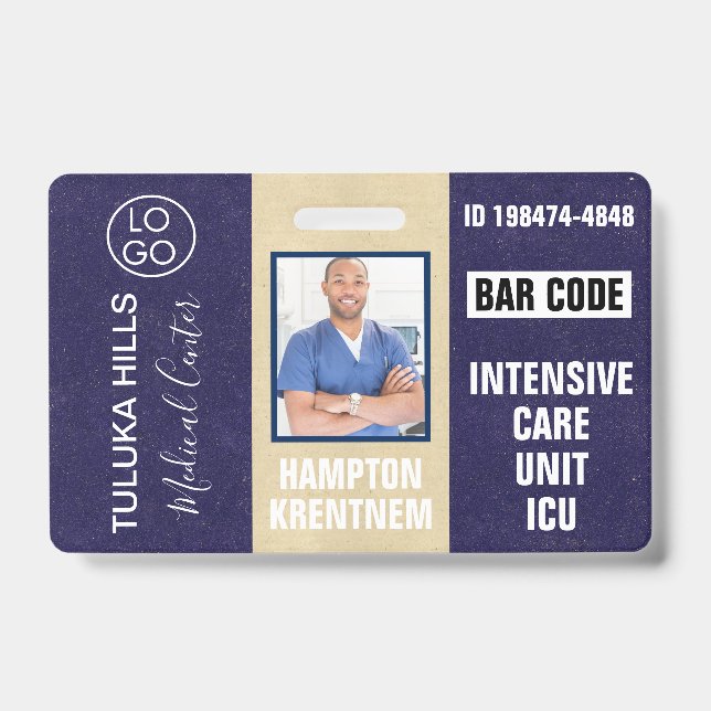 Badge Carte d'identité photo Medica Bleus foncés (Avant)