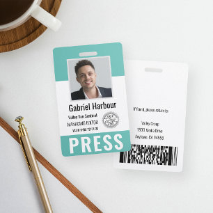 Badge Carte d'identité photo personnalisée et Logo Journ