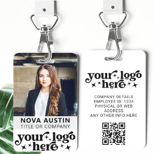 Badge Carte d'identité professionnelle avec code QR et l