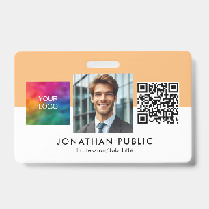 Badge Carte d'identité professionnelle avec code QR et l