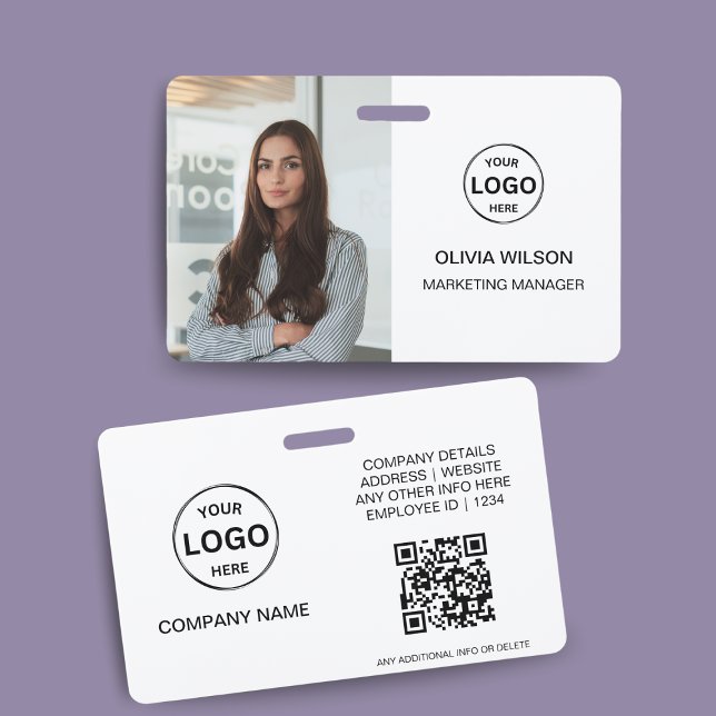 Badge Carte d'identité professionnelle avec code QR Phot (Créateur téléchargé)