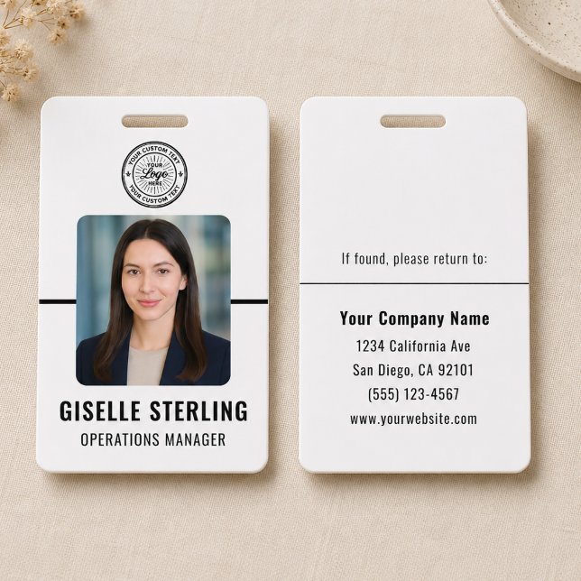 Badge Carte d'identité professionnelle avec logo (Créateur téléchargé)