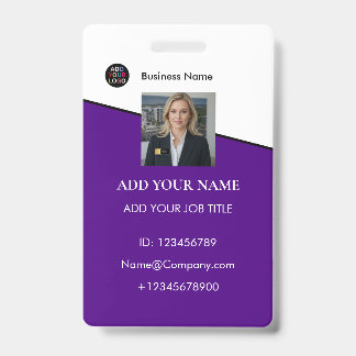 Badge Carte d'identité professionnelle avec logo de l'en