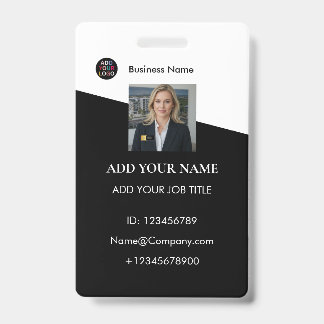 Badge Carte d'identité professionnelle avec logo de l'en