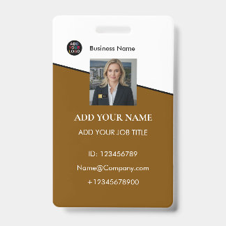 Badge Carte d'identité professionnelle avec logo de l'en