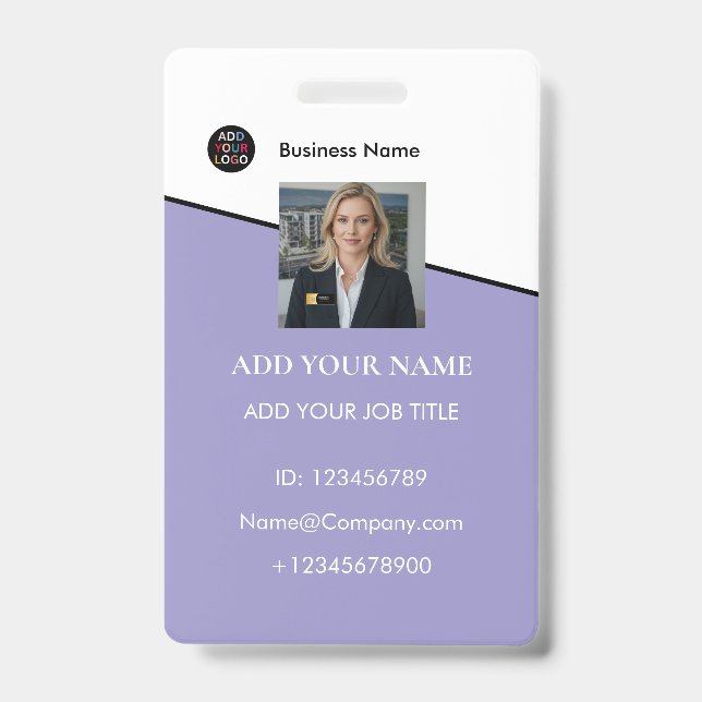 Badge Carte d'identité professionnelle avec logo de l'en (Avant)