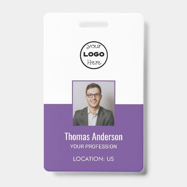Badge Carte d'identité professionnelle avec logo d'entre (Avant)
