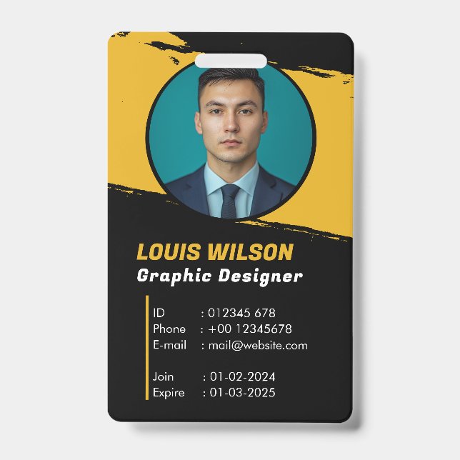 Badge Carte d'identité professionnelle avec logo d'entre (Avant)