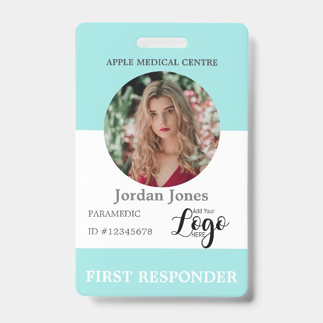 Badge carte d'identité professionnelle avec logo personn (Avant)