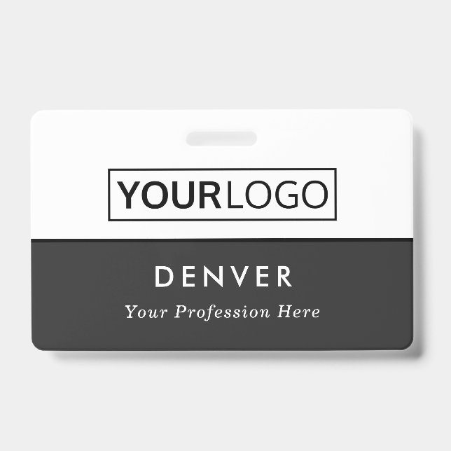 Badge Carte d'identité professionnelle avec logo personn (Avant)