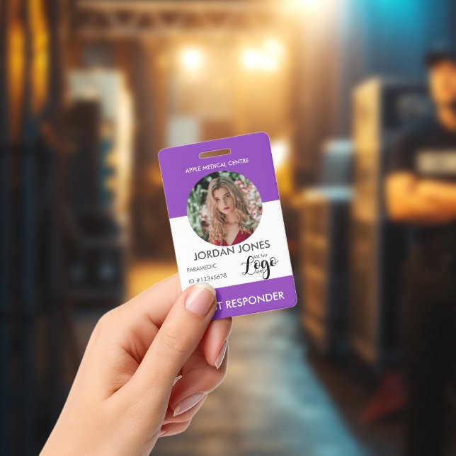 Badge carte d'identité professionnelle avec logo personn (Concert)