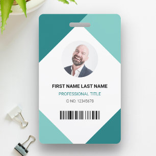 Badge Carte d'identité professionnelle avec nom et photo