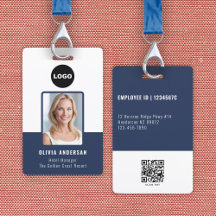 Carte d'identité professionnelle avec photo de l'e