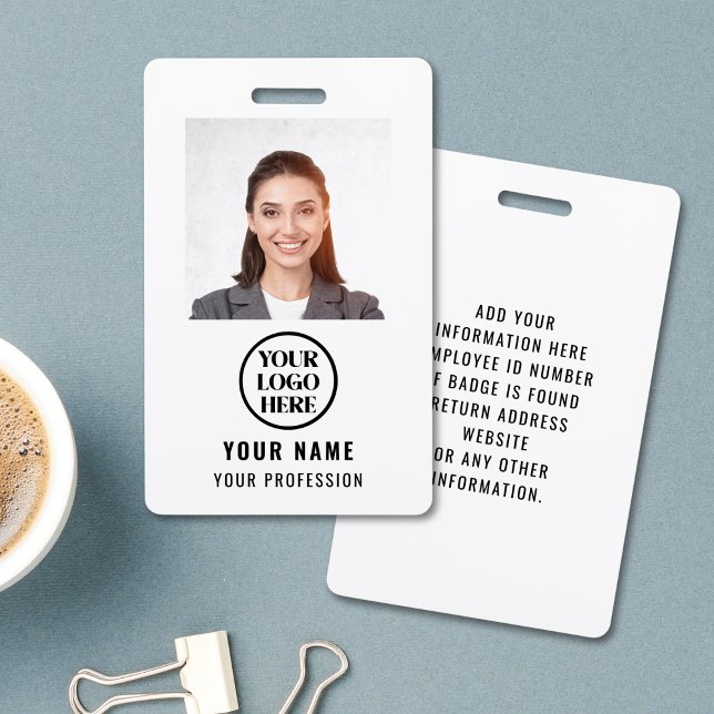 Badge Carte d'identité professionnelle avec photo de l'e (Créateur téléchargé)