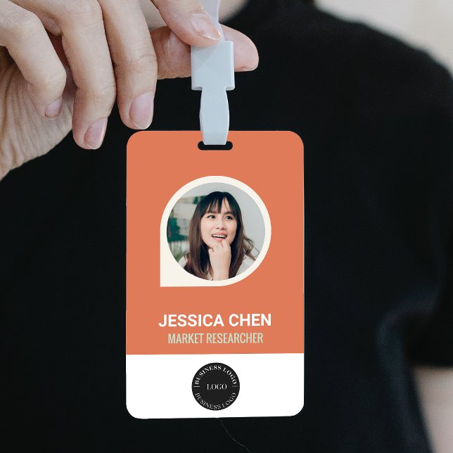 Badge Carte d'identité professionnelle avec photo de l'e (Créateur téléchargé)