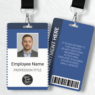 Badge Carte d'identité professionnelle avec photo et ray