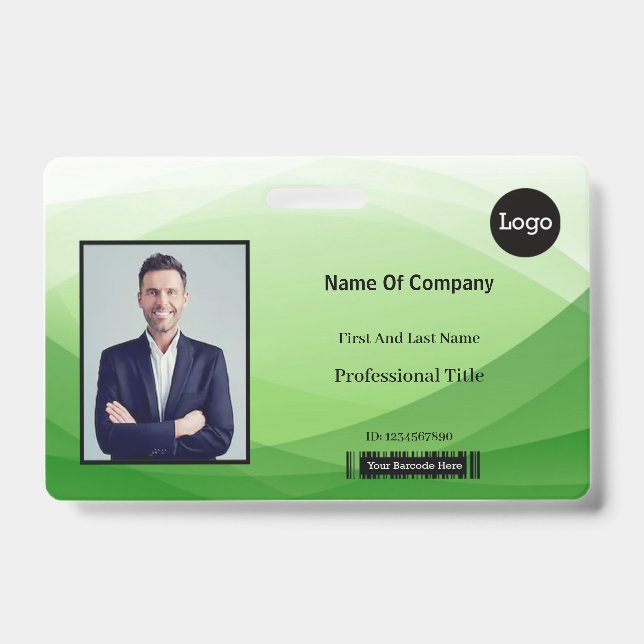 Badge Carte d'identité professionnelle avec photo sur fo (Avant)