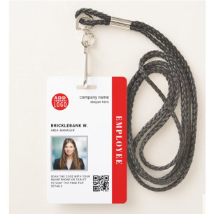 Badge Carte d'identité professionnelle avec QR Code pour