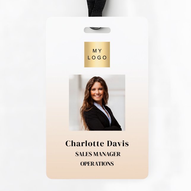 Badge Carte d'identité professionnelle beige pour la séc (Créateur téléchargé)