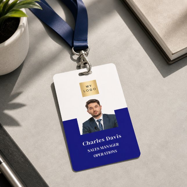 Badge Carte d'identité professionnelle bleu marine pour  (Créateur téléchargé)