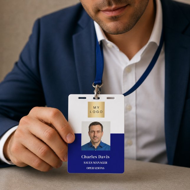 Badge Carte d'identité professionnelle bleu marine pour  (Créateur téléchargé)