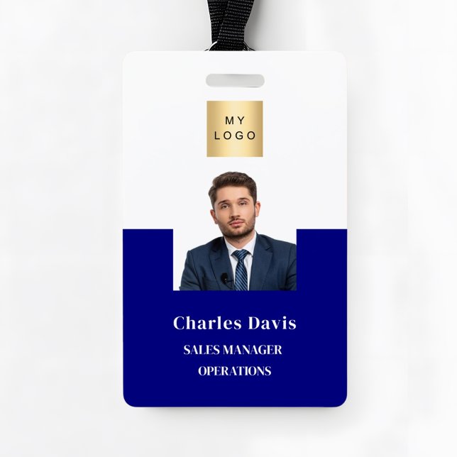 Badge Carte d'identité professionnelle bleu marine pour  (Créateur téléchargé)