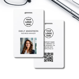 Badge Carte d'identité professionnelle Code Qr Logo Phot