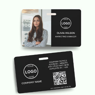 Badge Carte d'identité professionnelle Code Qr Photo mod