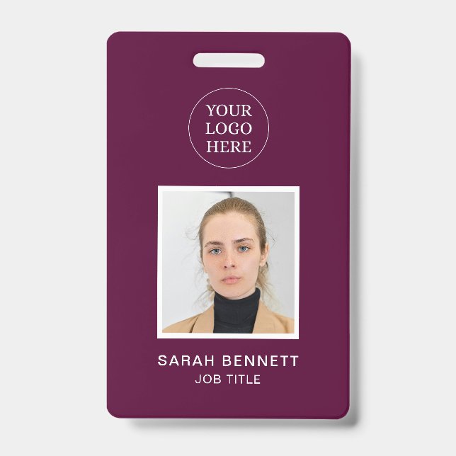 Badge Carte d'identité professionnelle de bureau Magenta (Avant)