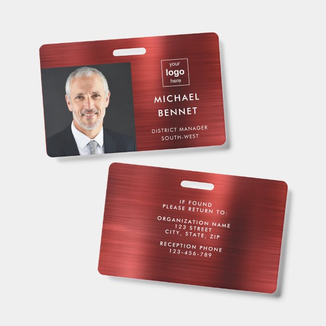 Badge Carte d'identité professionnelle de la société Mod (Avant & arrière)