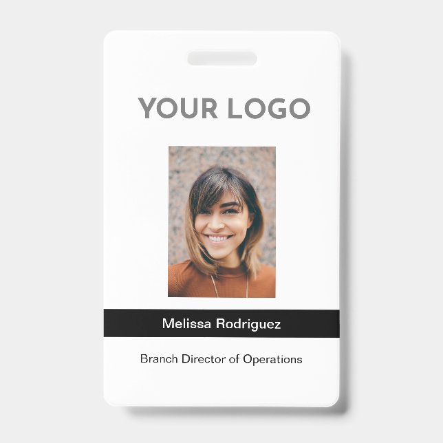 Badge Carte d'identité professionnelle en noir pour les  (Avant)