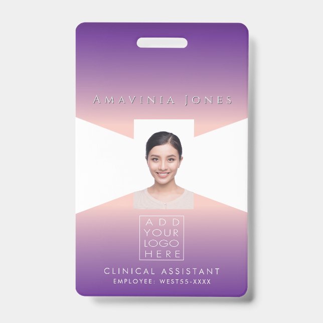 Badge Carte d'identité professionnelle en plastique pour (Avant)