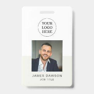 Badge Carte d'identité professionnelle grise minimaliste