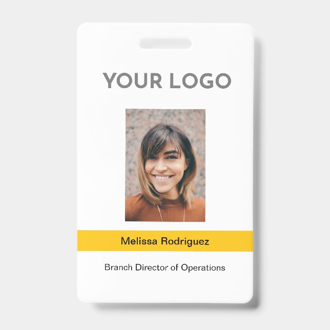 Badge Carte d'identité professionnelle jaune pour les em (Avant)