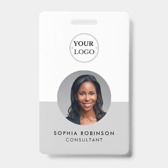 Badge Carte d'identité professionnelle Logo QR Code Mini (Avant)