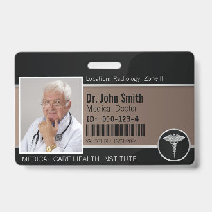 Badge Carte d'identité professionnelle médicale Caducée