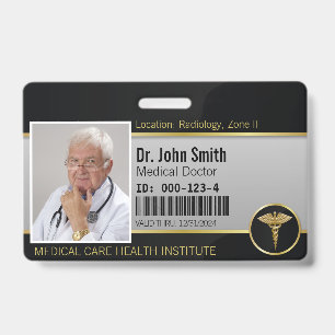 Badge Carte d'identité professionnelle médicale Caducée