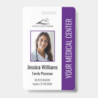 Carte d'identité professionnelle médicale violette